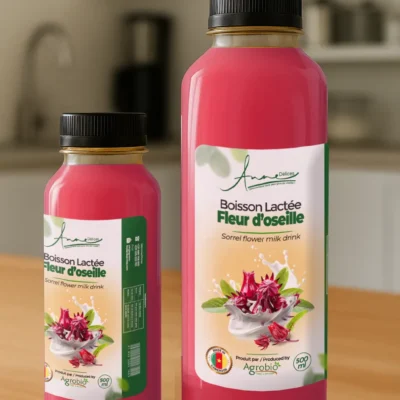 Boisson lactée au Bissap (fleurs d'oseille) – 330 ml / 1 Litre